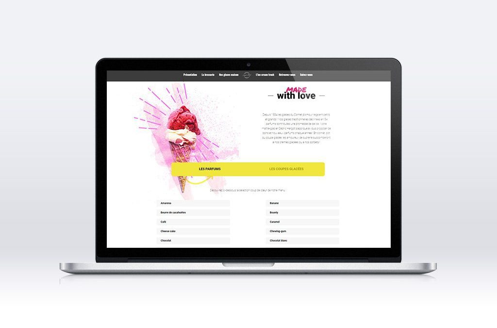 Cornet d’Amour, création du site vitrine responsive